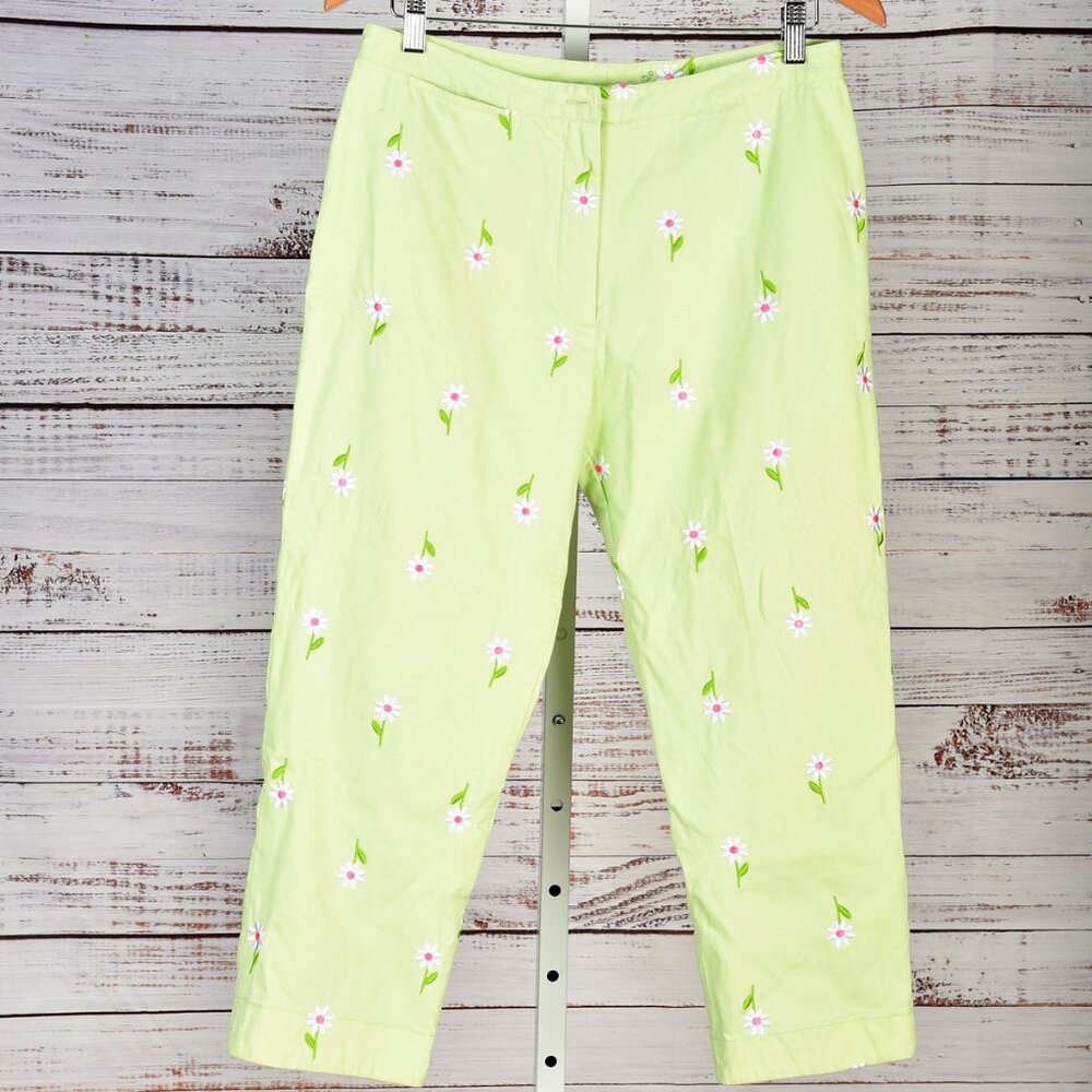 Lilly Pulitzer Embroidered Daisy Corduroy Pant Size 10P